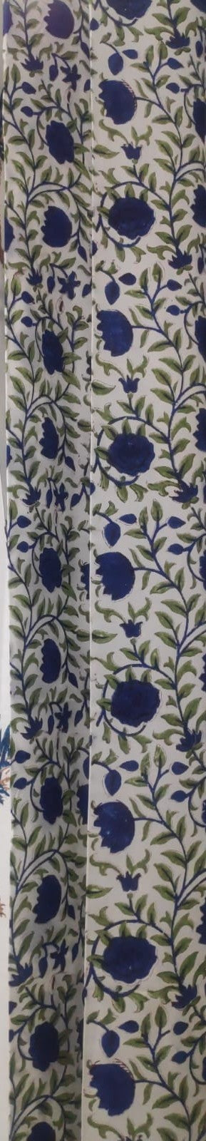 Royal Palm Handblock Printed Cotton Curtains