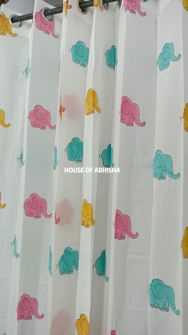 Jumbo Handblock Printed Cotton Curtains