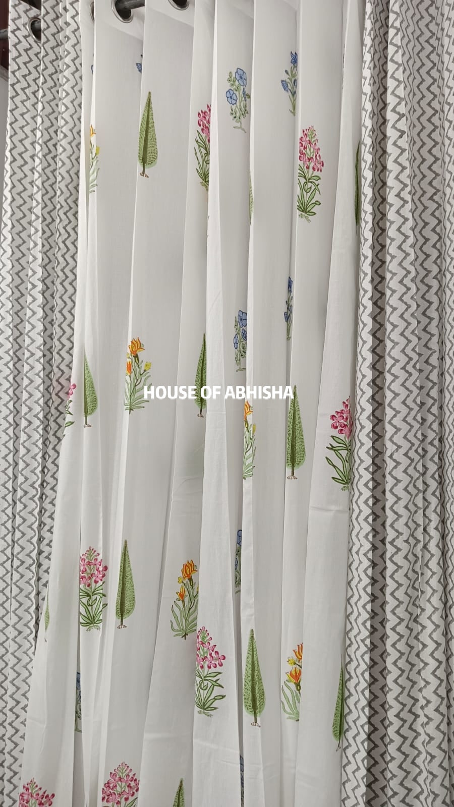 Gulnaar Handblock Printed Cotton Curtains