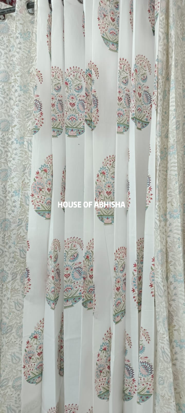 Paisley Handblock Printed Cotton Curtains