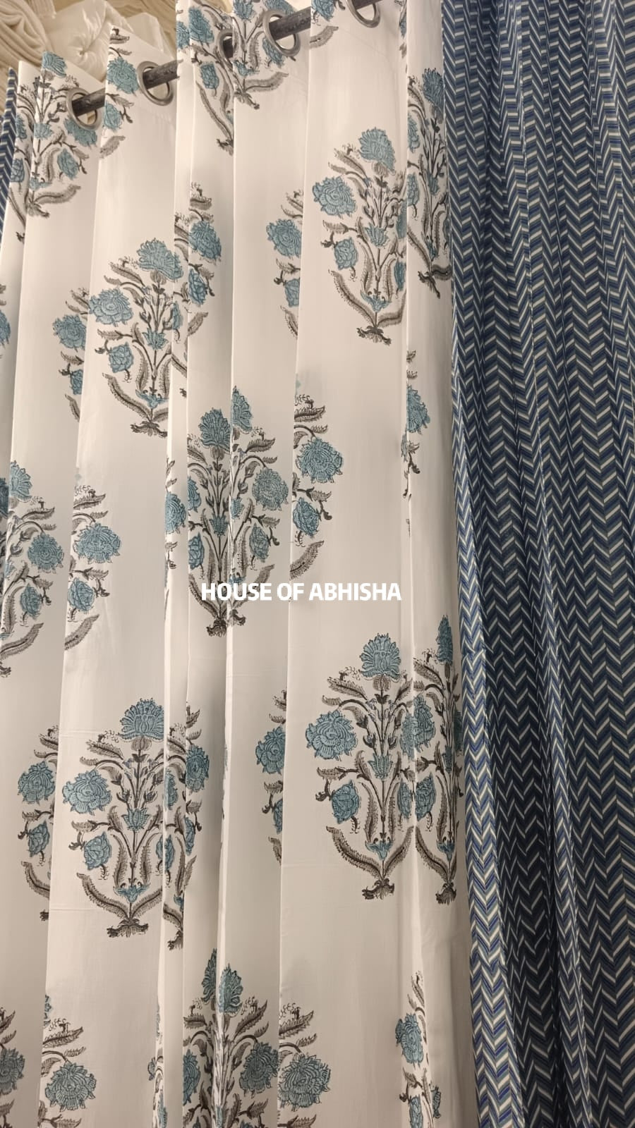 Gulmohar Handblock Printed Cotton Curtains