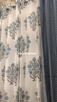 Gulmohar Handblock Printed Cotton Curtains