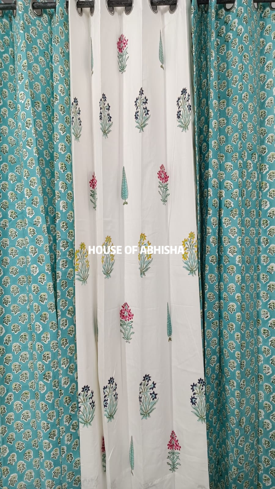 Guldasta Handblock Printed Cotton Curtains