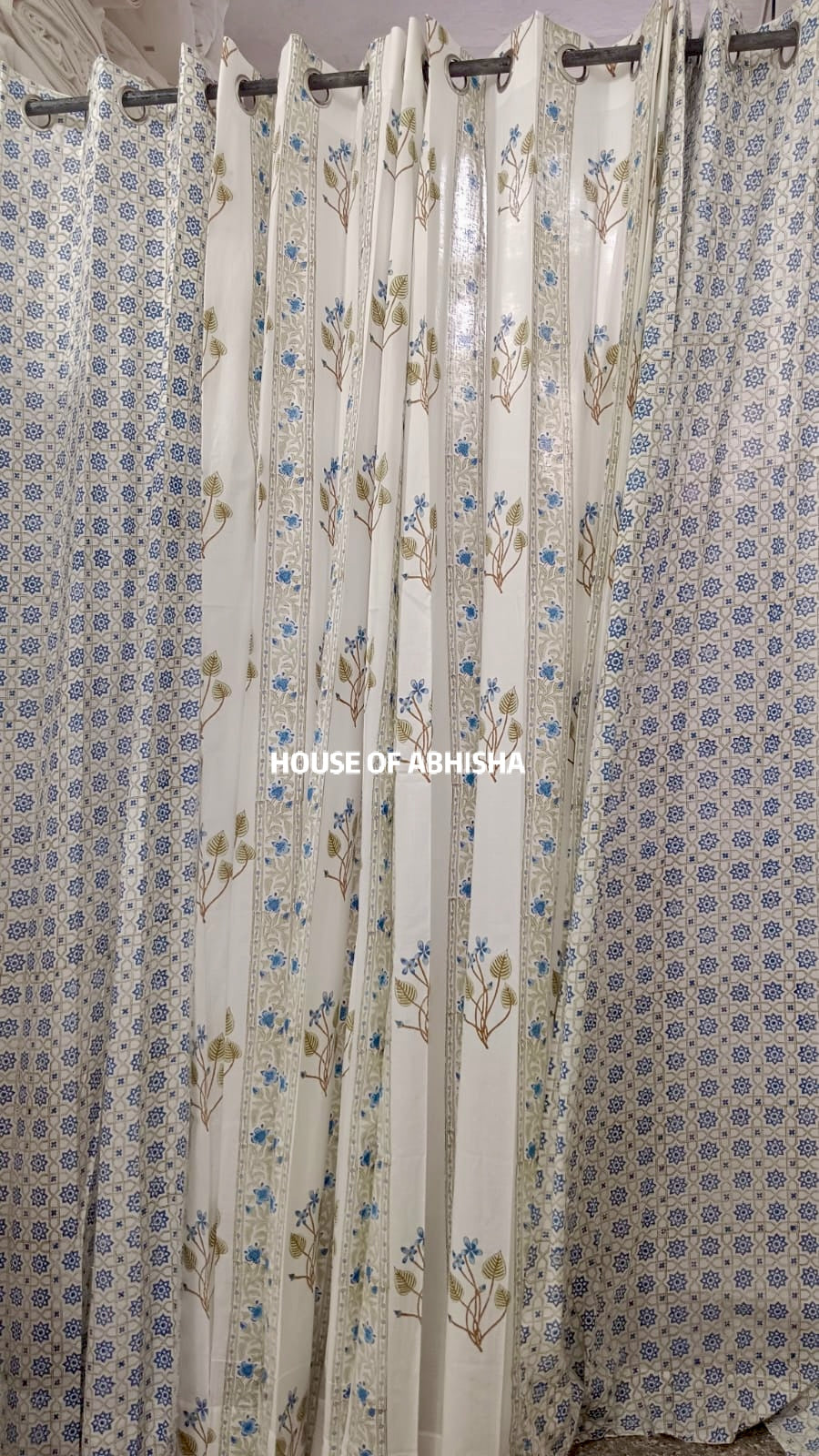 Mughal Darbar Handblock Printed Cotton Curtains