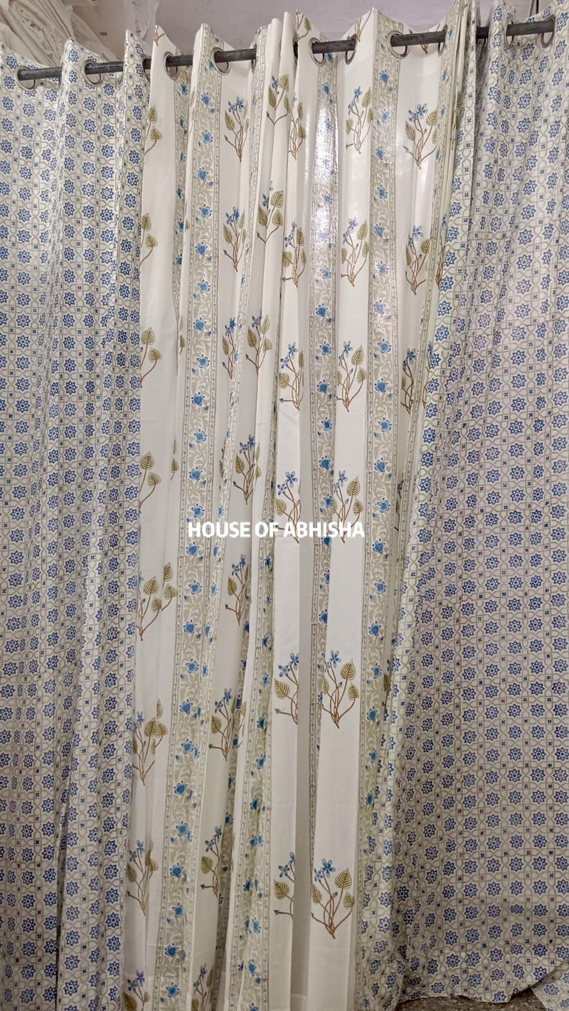 Mughal Darbar Handblock Printed Cotton Curtains