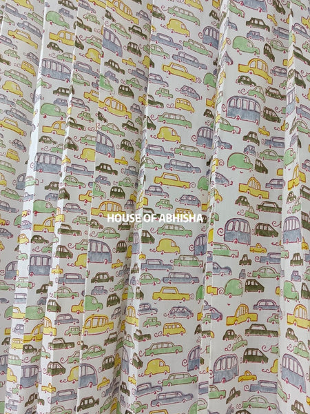 Cars Handblock Printed Cotton Curtains