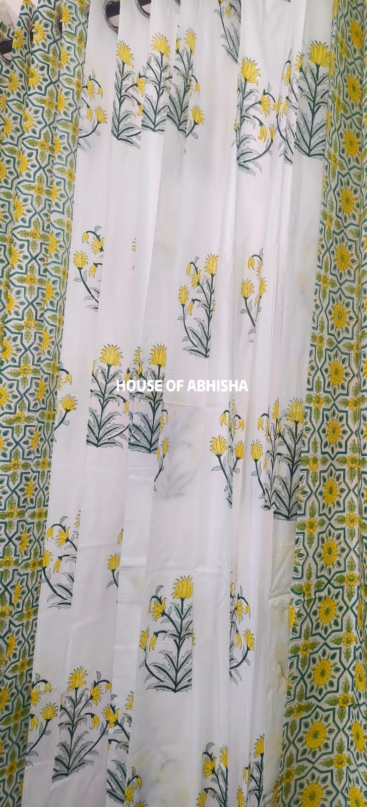 Bagh-e-Gul Handblock Printed Cotton Curtains