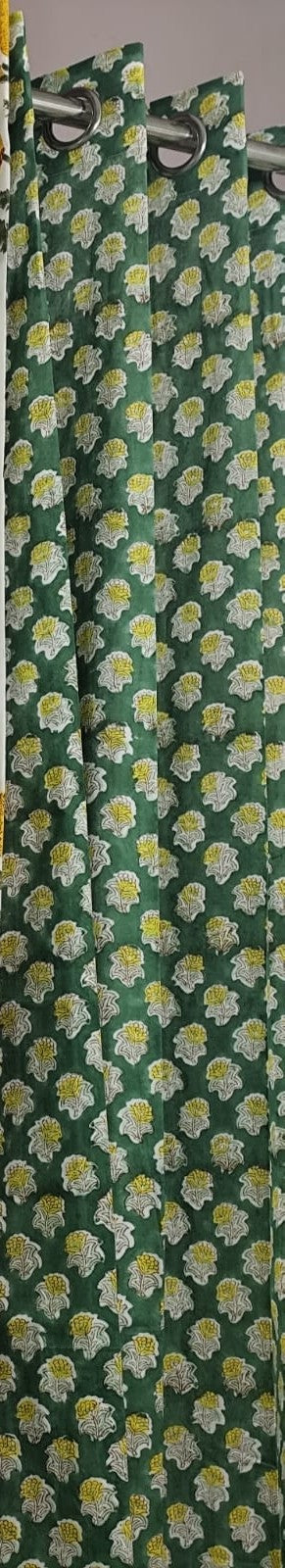 Genda Phool Handblock Printed Cotton Curtains