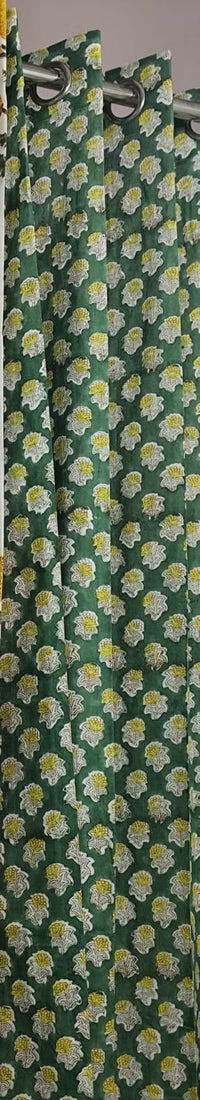 Genda Phool Handblock Printed Cotton Curtains