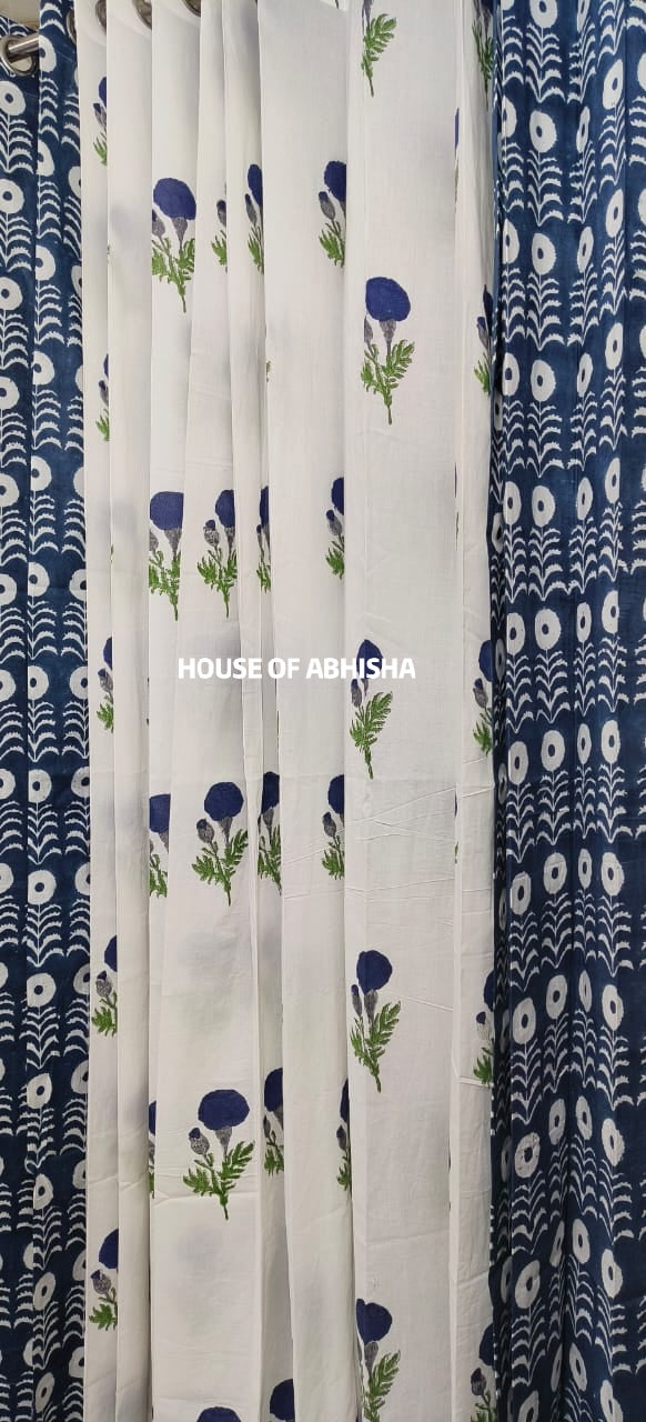 Aprajita Handblock Printed Cotton Curtains