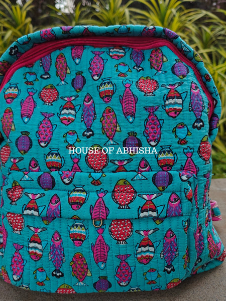Fishy Fish Quilted Kids Backpack