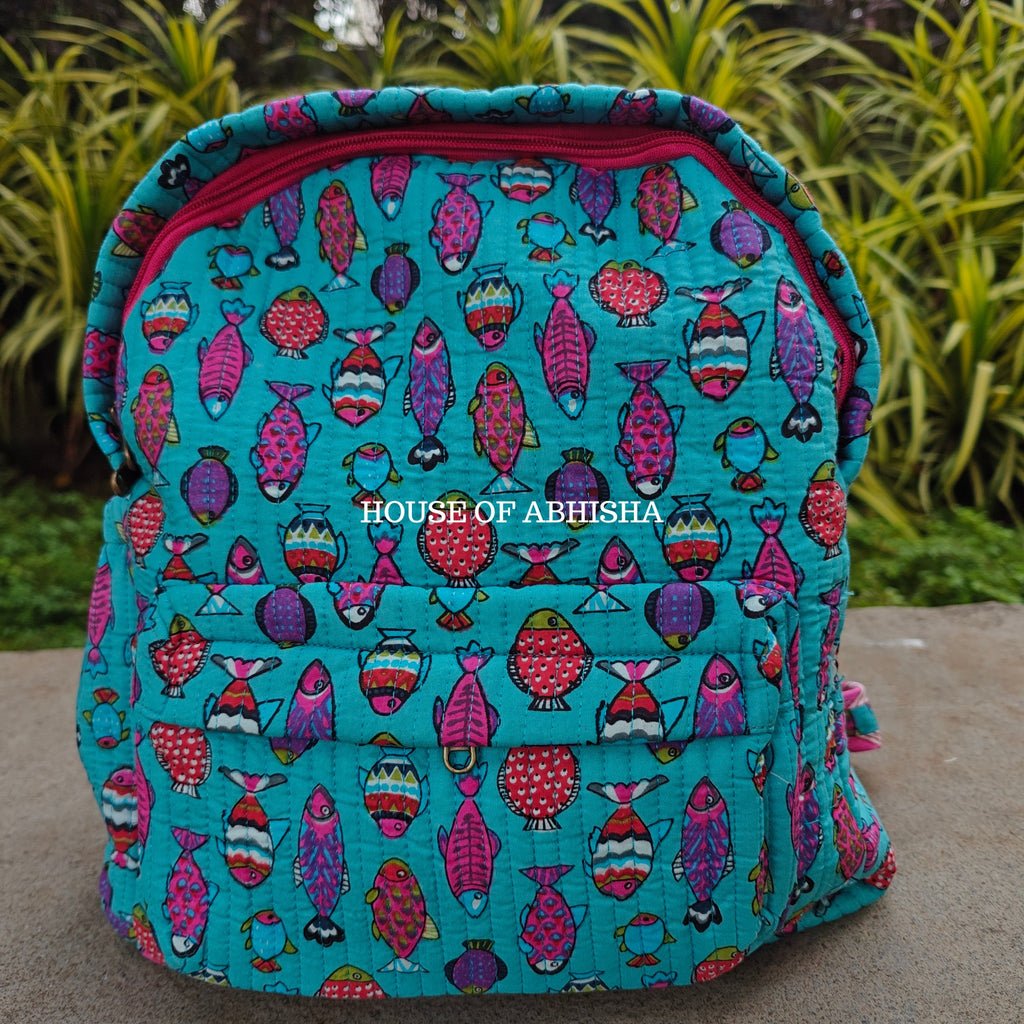 Fishy Fish Quilted Kids Backpack