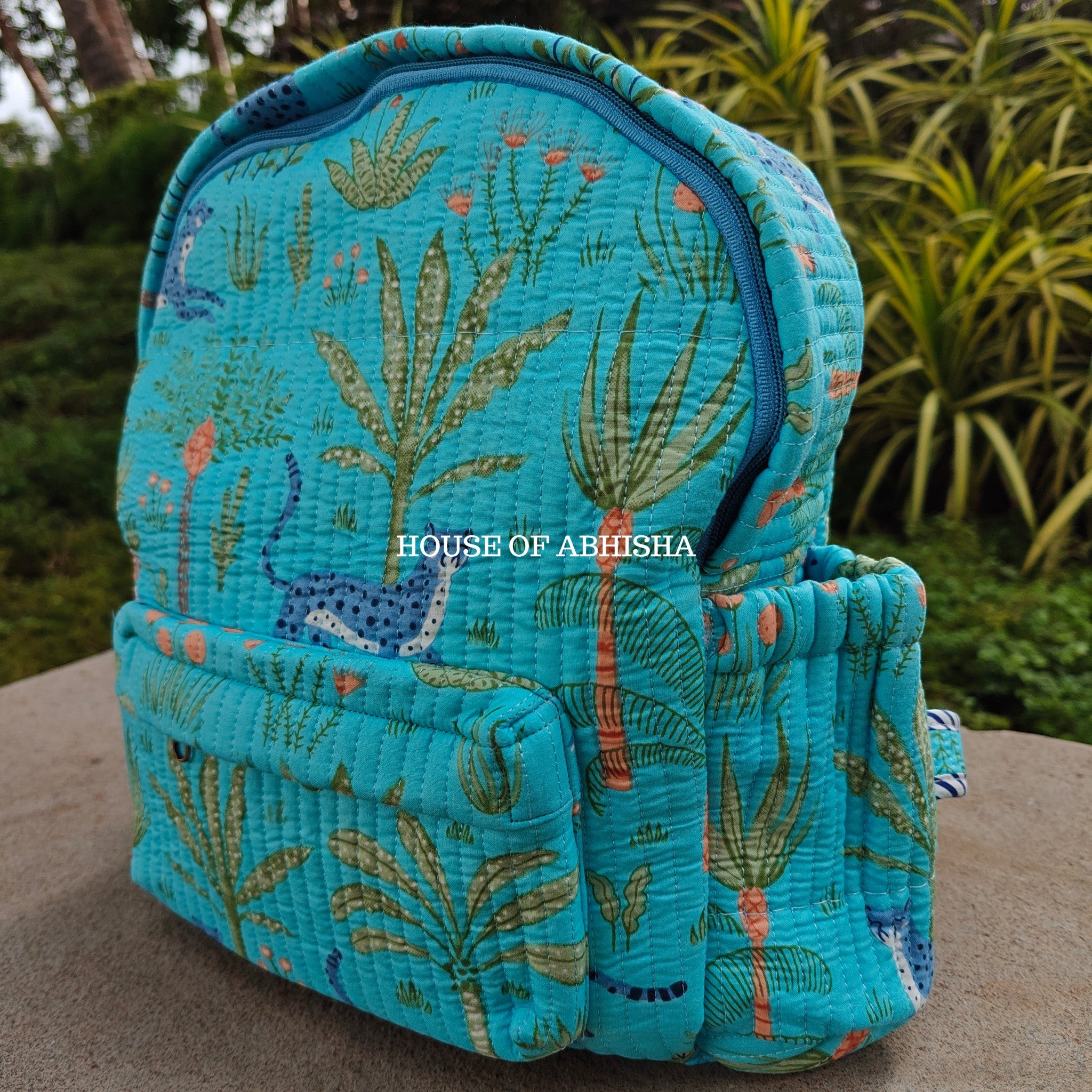 Aqua Quilted Kids Backpack