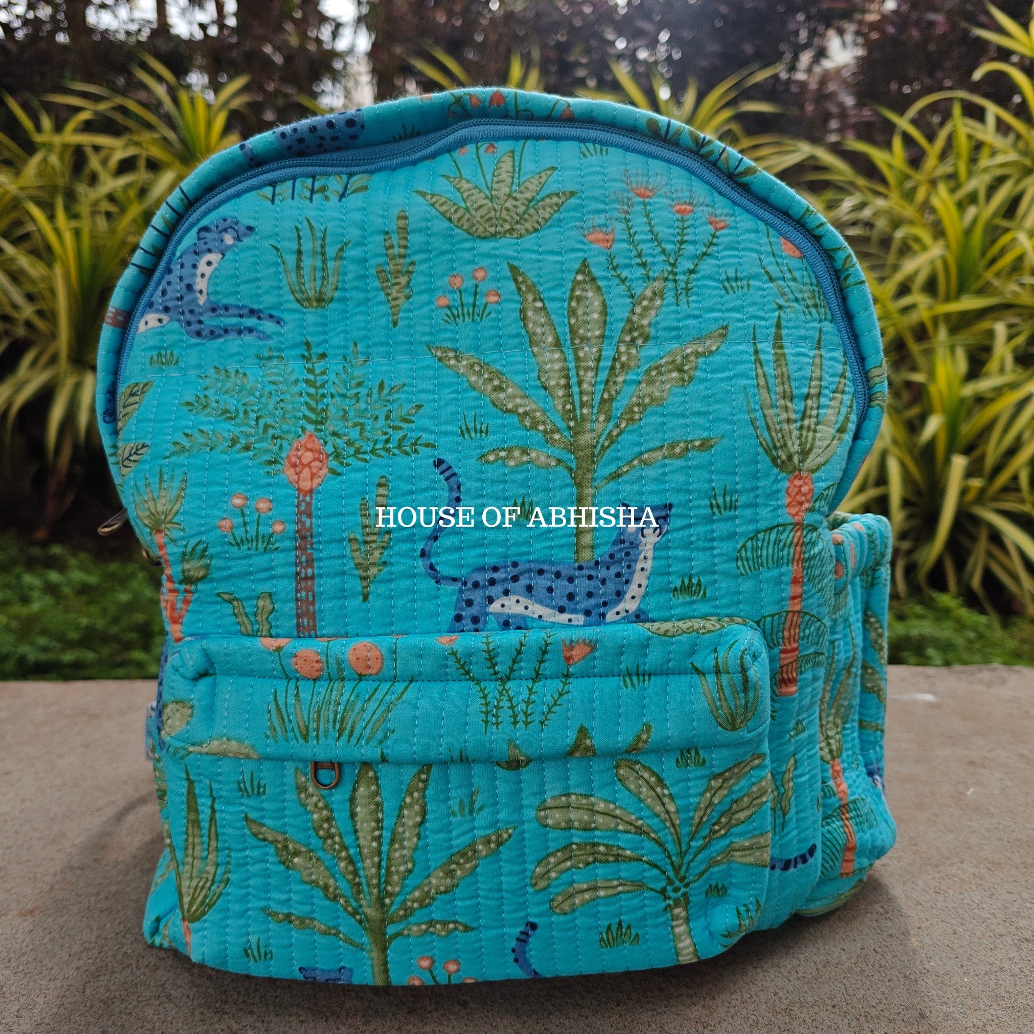 Aqua Quilted Kids Backpack