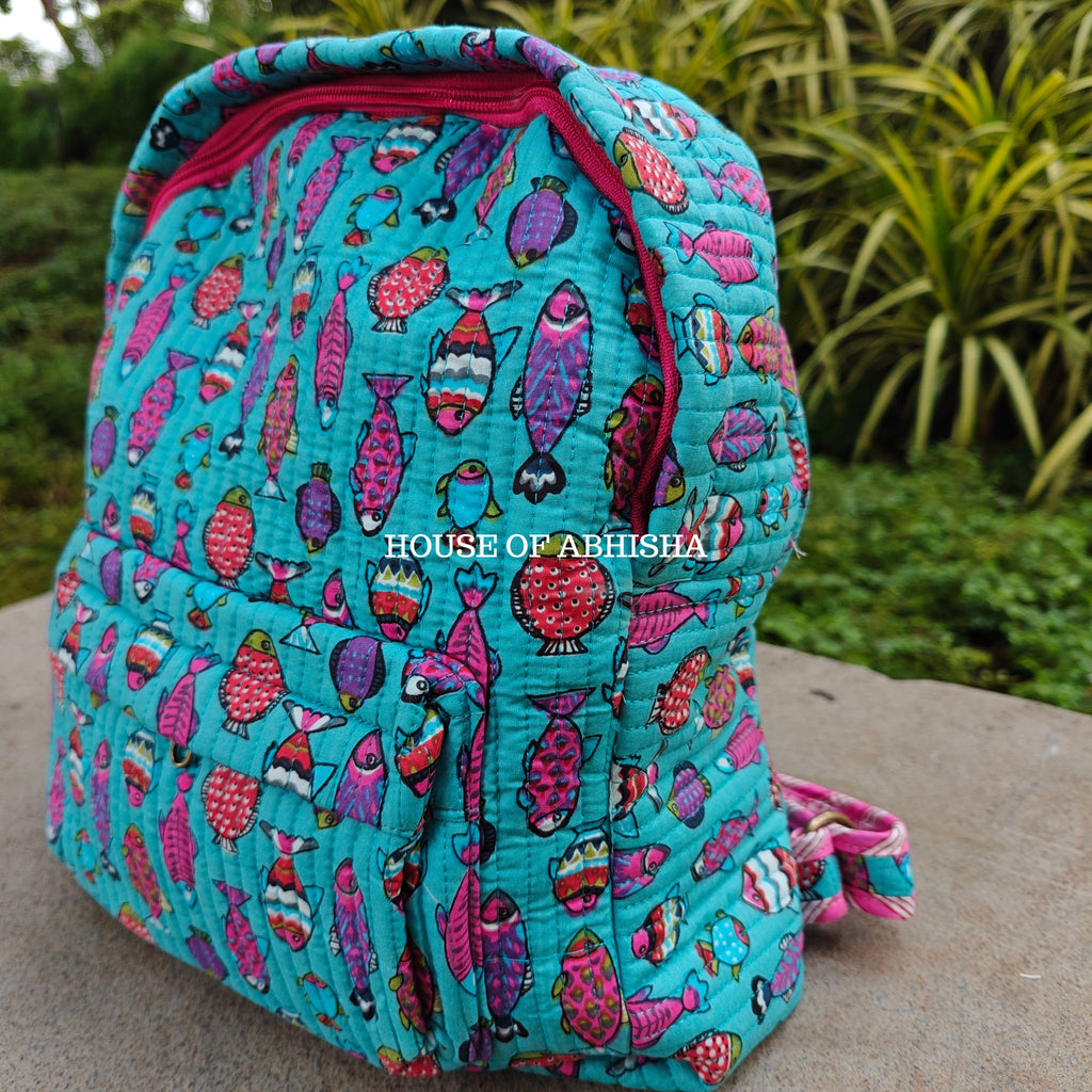 Fishy Fish Quilted Kids Backpack