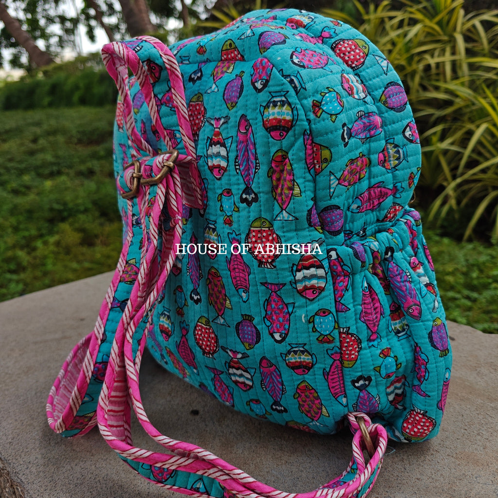 Fishy Fish Quilted Kids Backpack