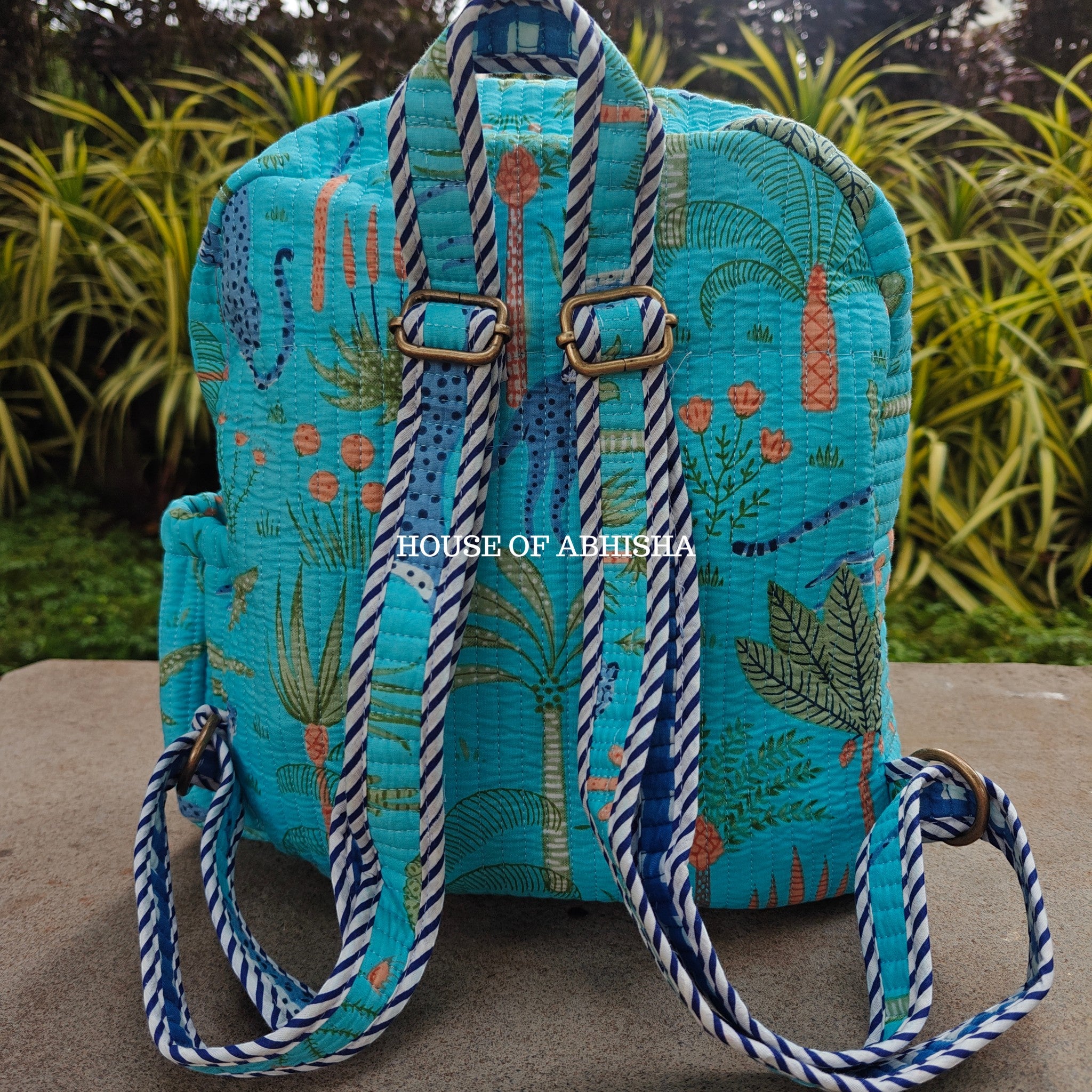Aqua Quilted Kids Backpack