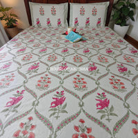 Rani Bagh Handblock Premium Cotton Bedsheet Set