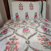 Rani Bagh Handblock Premium Cotton Bedsheet Set