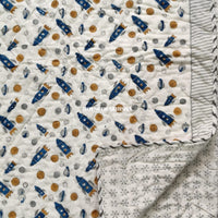 Galaxy Land Handblock Printed Mulmul Kids Quilt