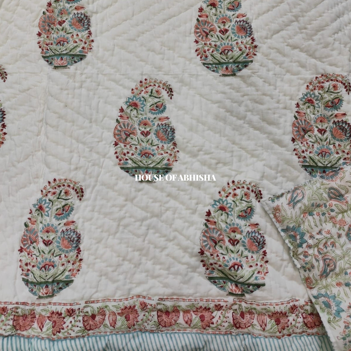 Paisley Reversible Organic Mulmul Cotton Quilt – Set of 2