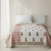 Mughal Bagh Reversible Organic Mulmul Cotton Quilt – Set of 2