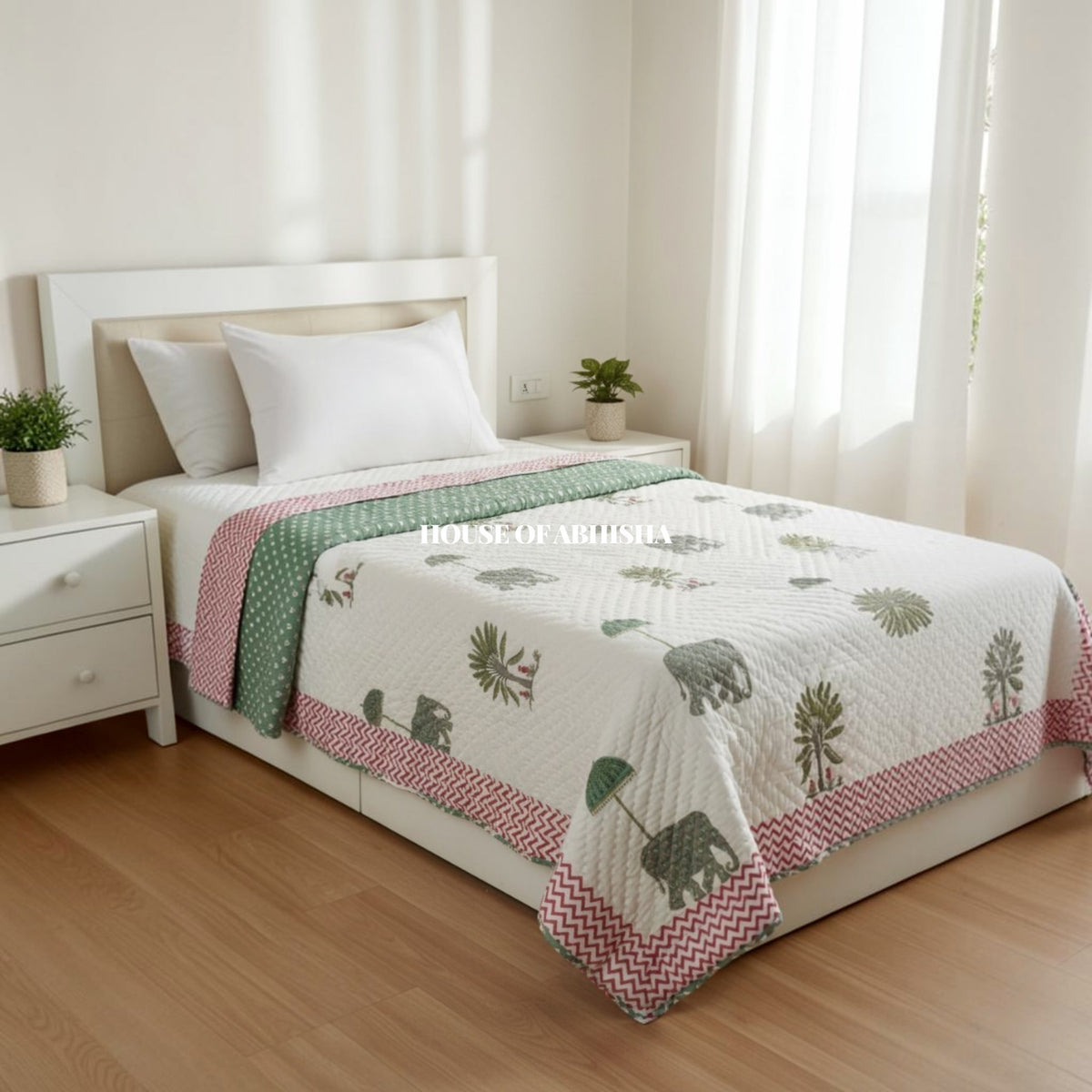 Madhumalai Reversible Organic Mulmul Cotton Quilt – Set of 2