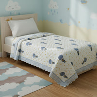 Dreamy Dots Handblock Printed Mulmul Kids Quilt