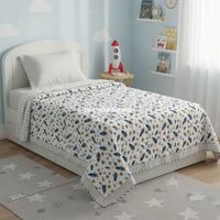Galaxy Land Handblock Printed Mulmul Kids Quilt