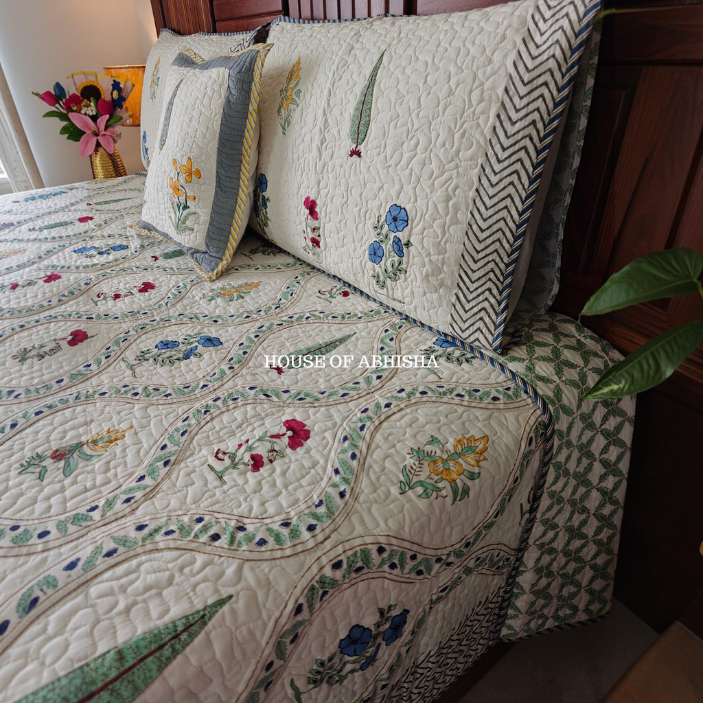 Aprajita Quilted Cotton Reversible Bedcover