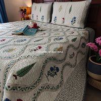 Aprajita Quilted Cotton Reversible Bedcover