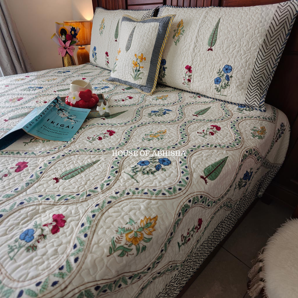 Aprajita Quilted Cotton Reversible Bedcover