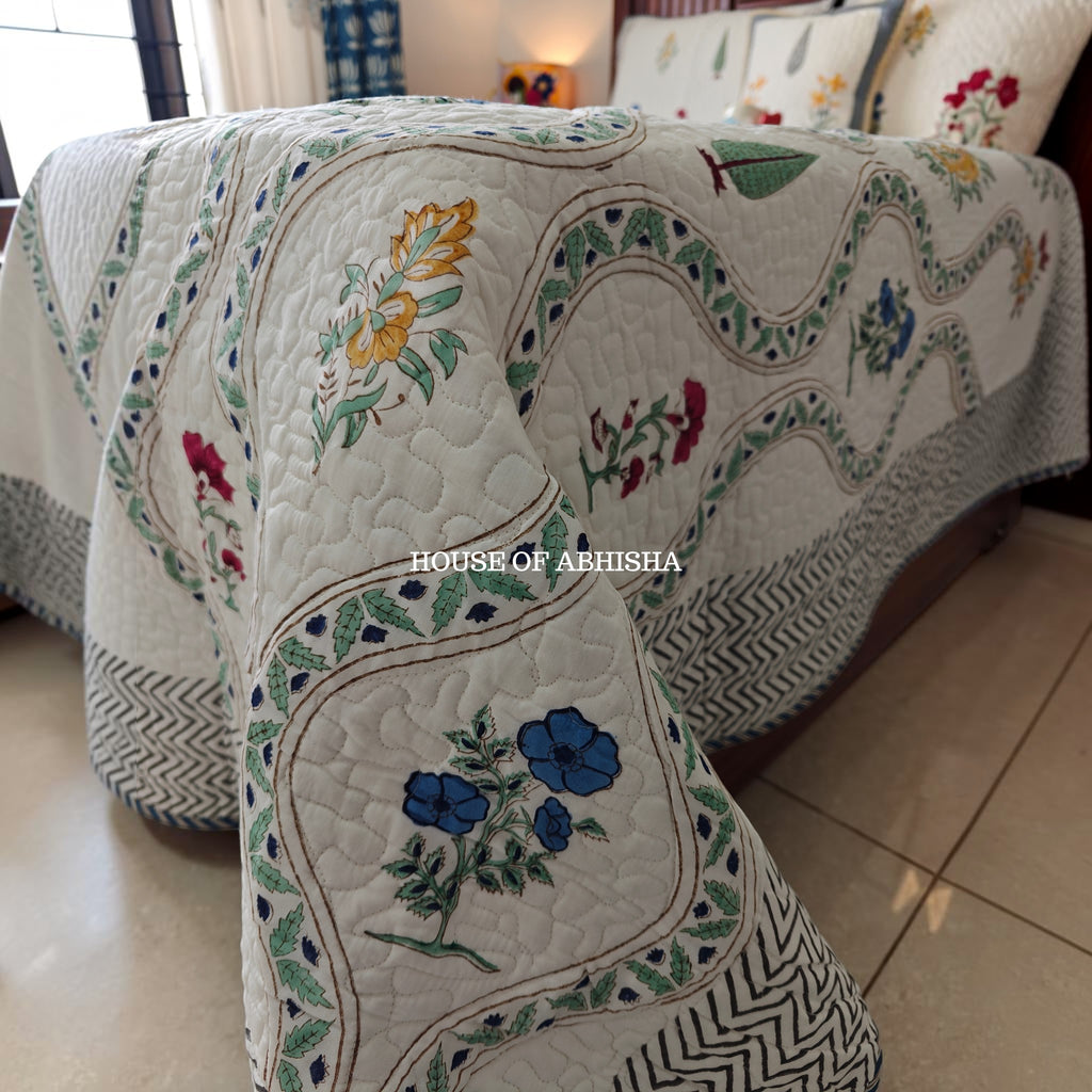 Aprajita Quilted Cotton Reversible Bedcover