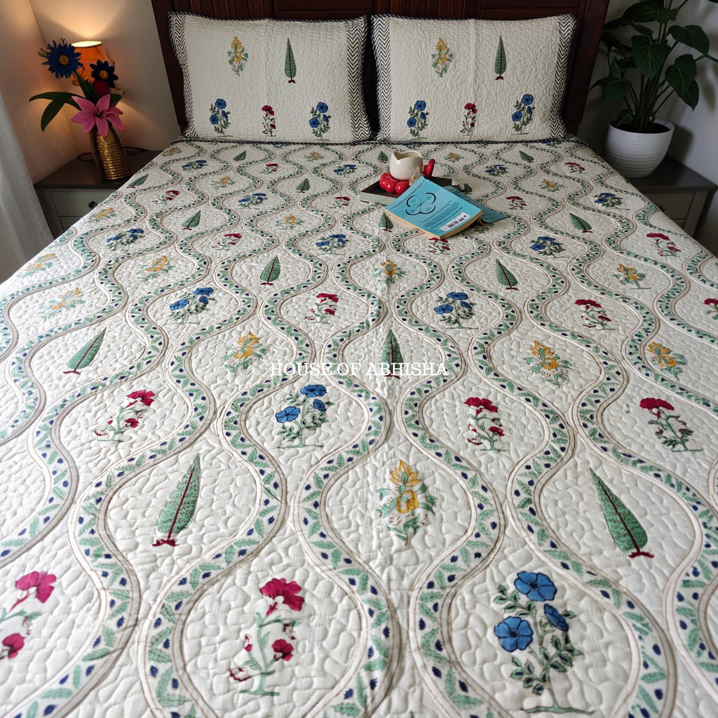 Aprajita Quilted Cotton Reversible Bedcover