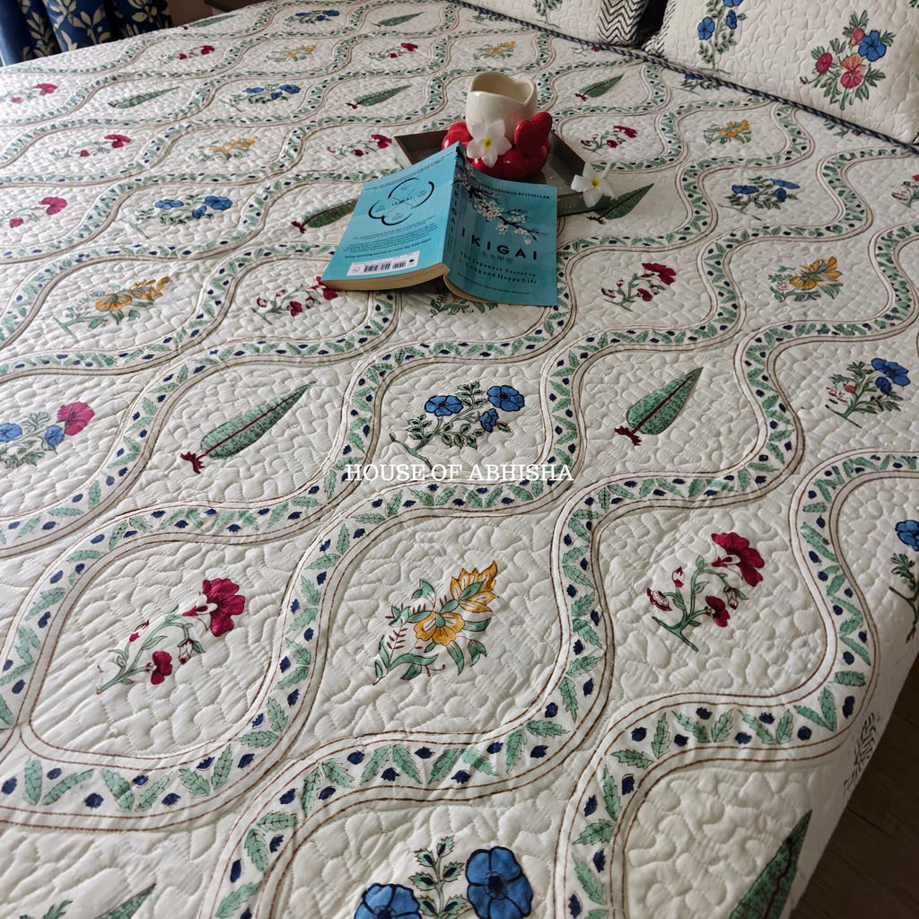 Aprajita Quilted Cotton Reversible Bedcover