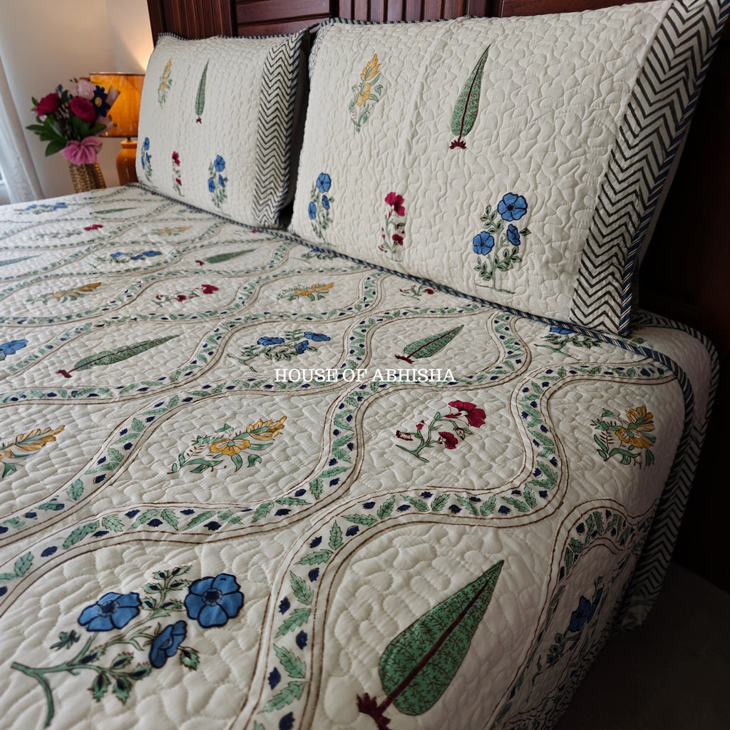 Aprajita Quilted Cotton Reversible Bedcover