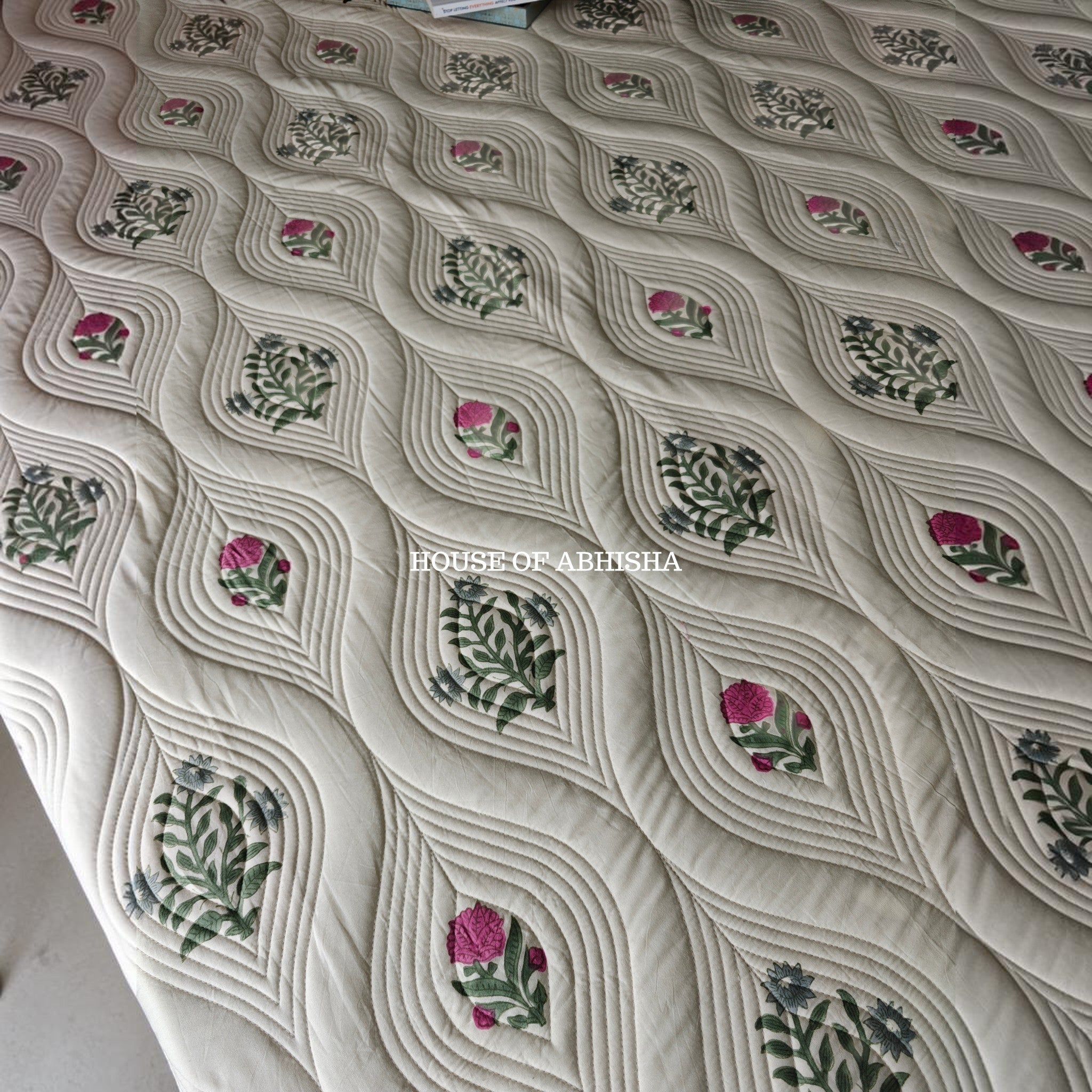 French Garden Royal Embossed Quilted Bedcover
