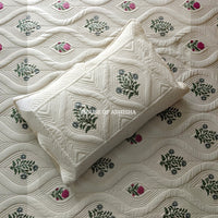 French Garden Royal Embossed Quilted Bedcover