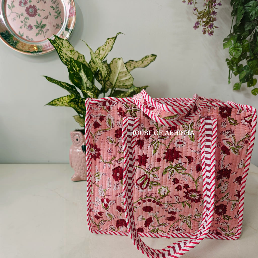 Bagh Mini Quilted Cotton Tote Bag