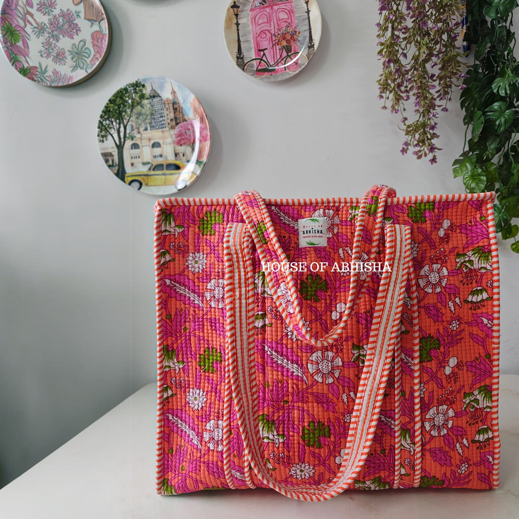 Anokhi Quilted Cotton Tote Bag