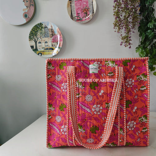 Anokhi Quilted Cotton Tote Bag