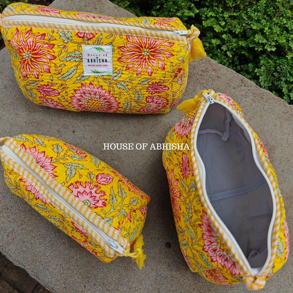 Bageecha Quilted Cotton Tote Bag + Pouch (Set of 3) Combo