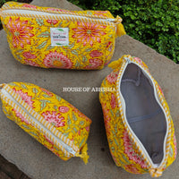 Bageecha Quilted Cotton Tote Bag + Pouch (Set of 3) Combo