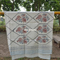 Rustic Bloom Handblock Waffle Cotton Towel