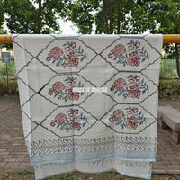 Rustic Bloom Handblock Waffle Cotton Towel