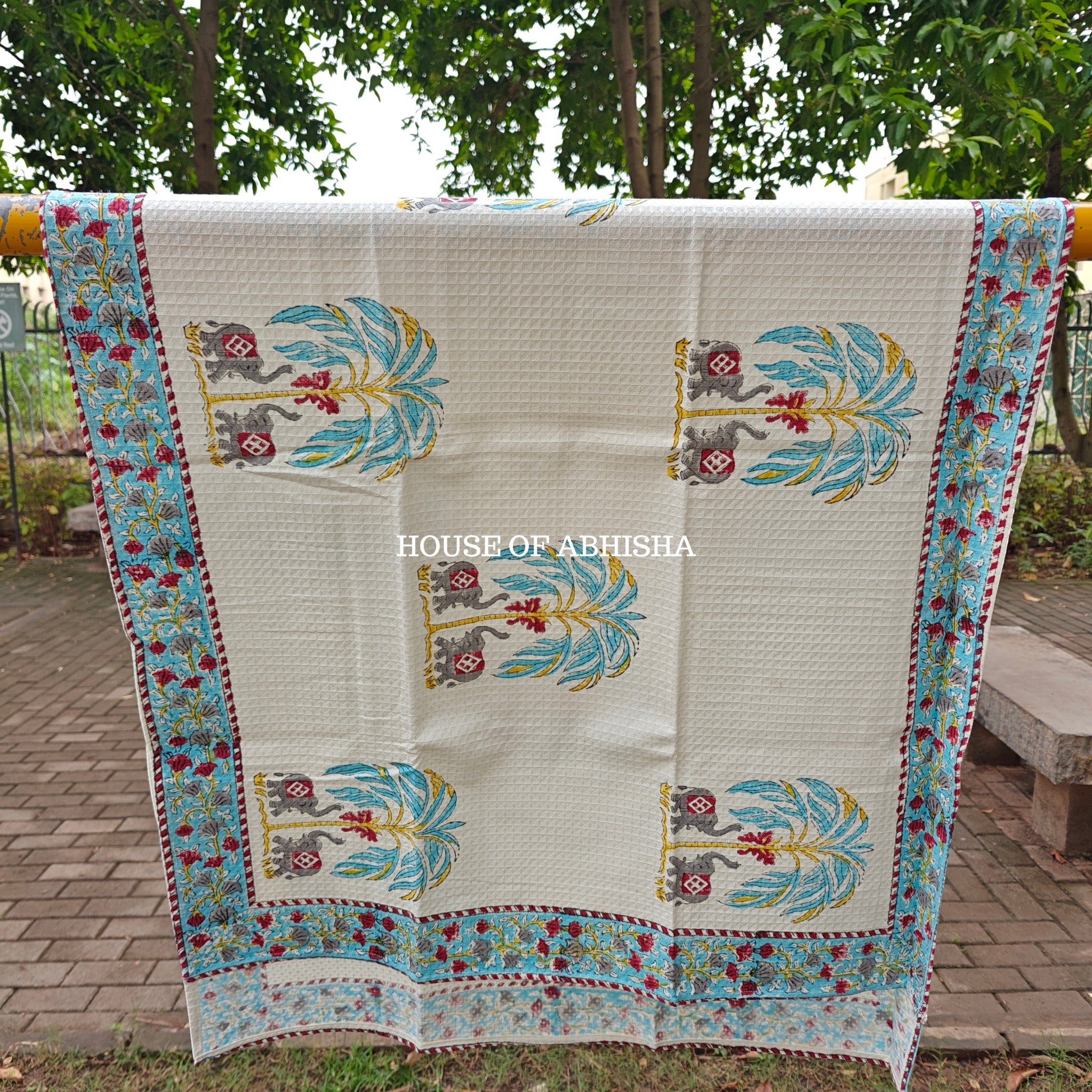 Majestic Handblock Waffle Cotton Towel