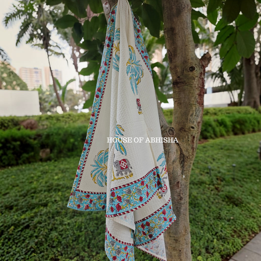 Majestic Handblock Waffle Cotton Towel