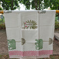 Royal Palm Handblock Waffle Cotton Towel