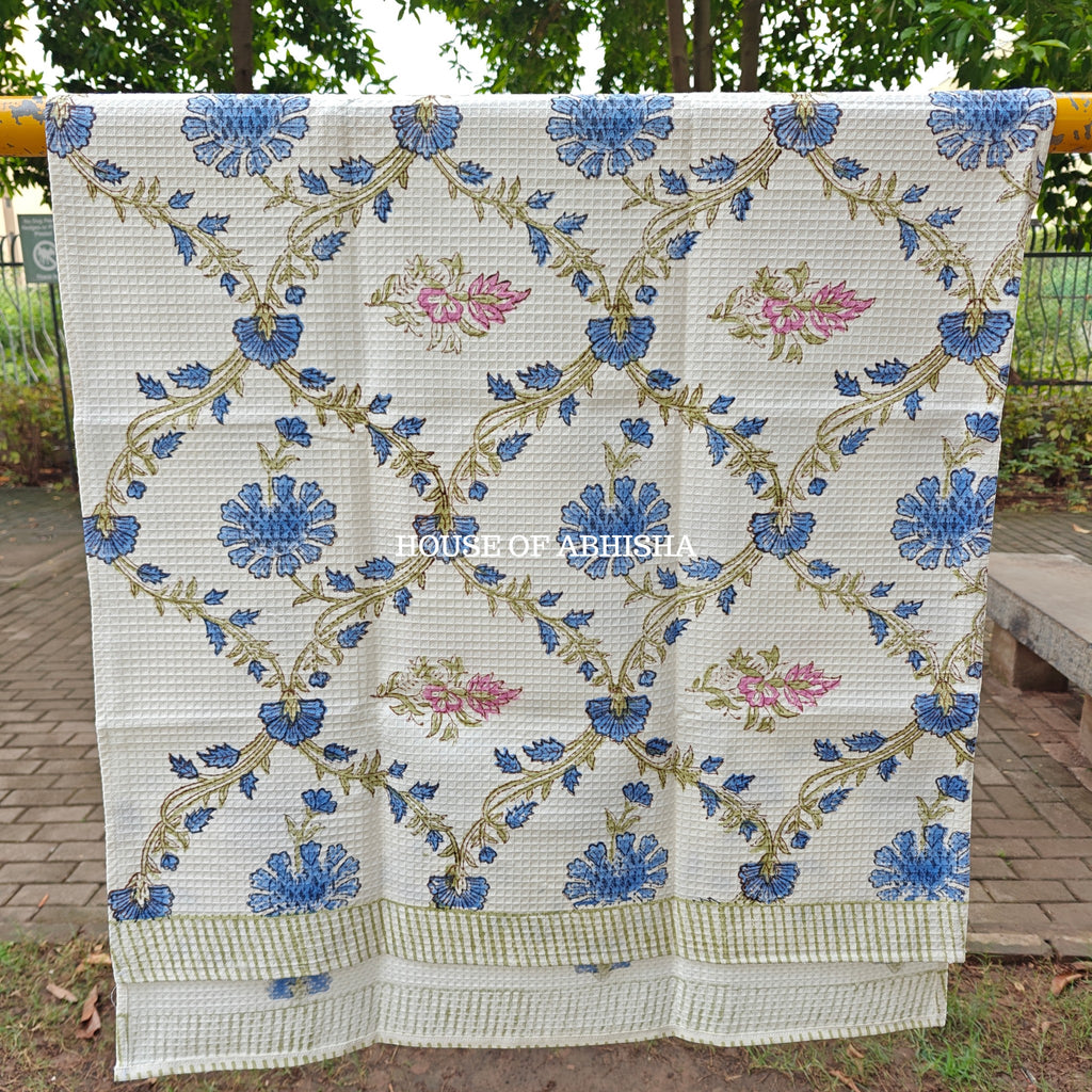 Aprajita Handblock Waffle Cotton Towel