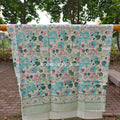 Blue Floral Handblock Waffle Cotton Towel